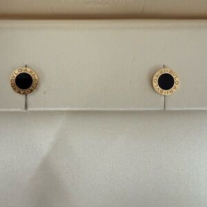 Bvlgari Gold and Black Stud Earrings